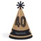 Big Dot of Happiness 40th Milestone Birthday - Cone Happy Birthday Party Hats for Adults - Set of 8 (Standard Size)